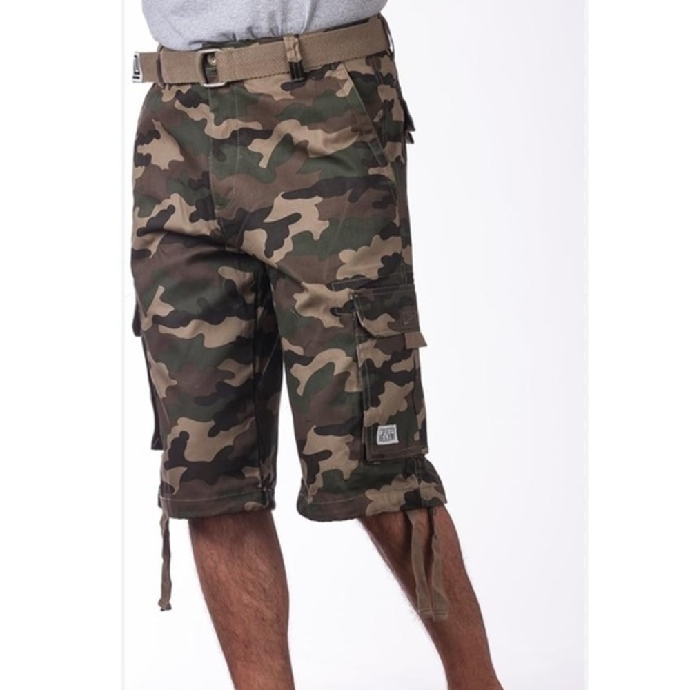 PRO CLUB Men's Cotton Twill Cargo Shorts with Belt size 46